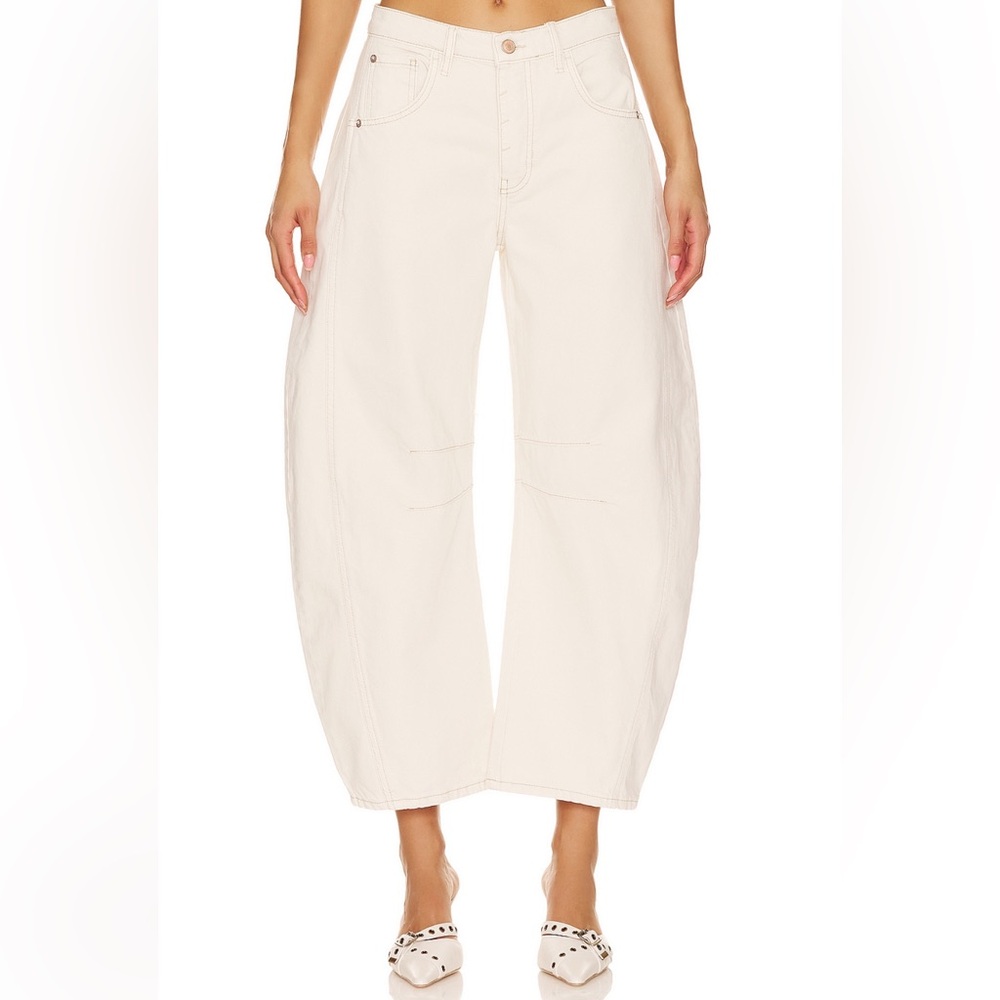 Free People x We The Free Cream Barrel Jeans